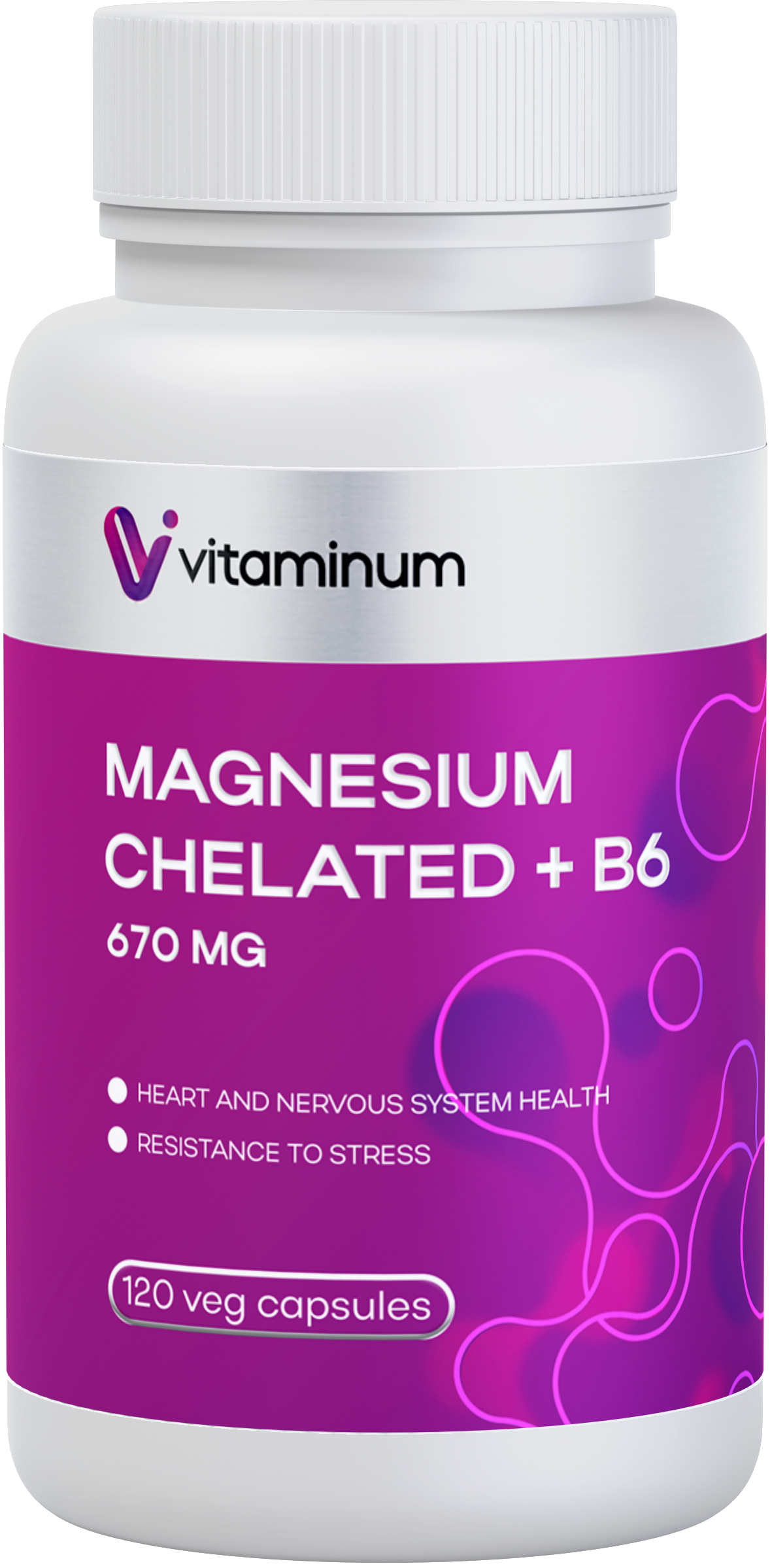  Vitaminum МАГНИЙ ХЕЛАТ + витамин В6 (670 MG) 120 капсул 800 мг  в Усинске
